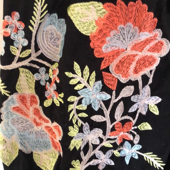 FREE PEOPLE Fleur du Jour Off shoulder Embroidered Black Mini dress Size M - Picture 7 of 8